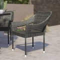 Flash Furniture Gray PE Rattan Wicker Patio Dining Chair TT-TT02-GY-GG